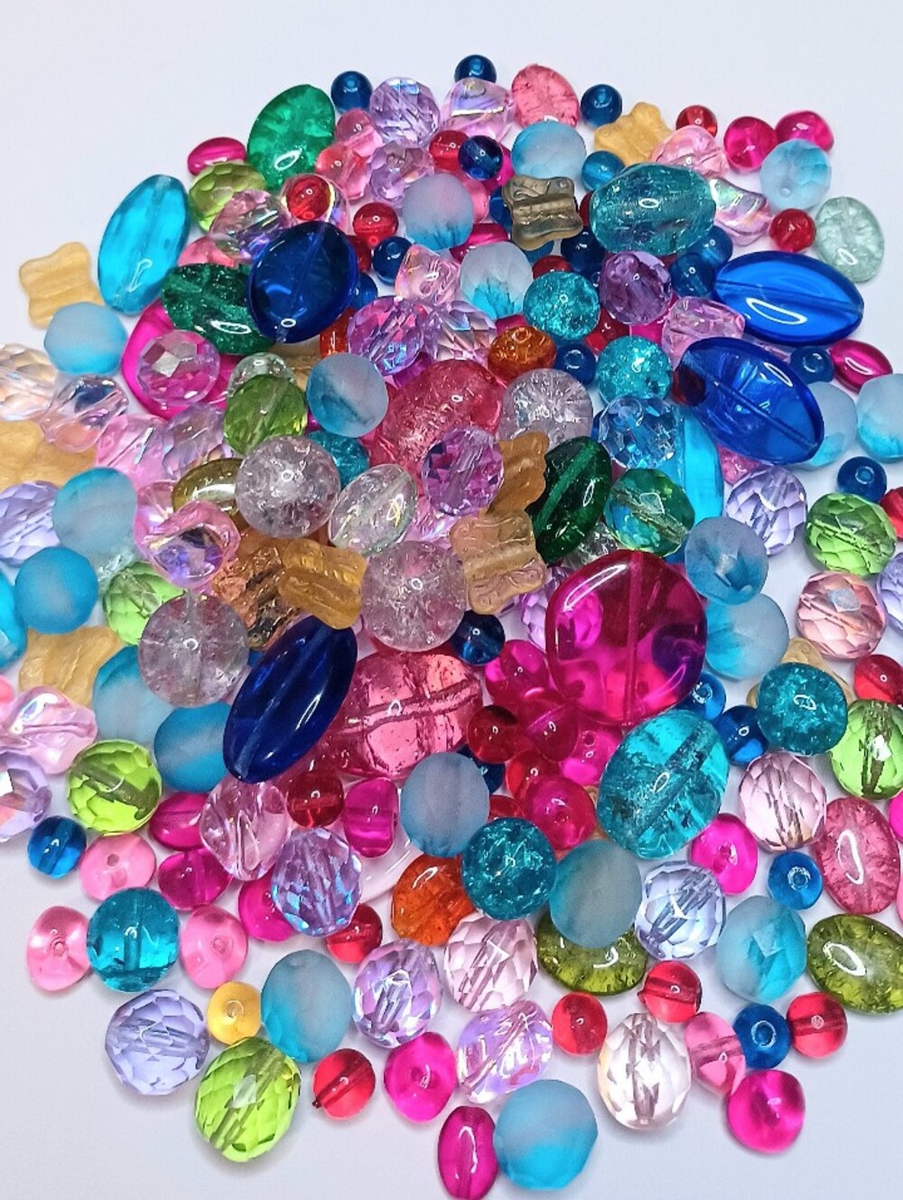 Czech glass loose beads 200pc for jewelry making bright colors mix